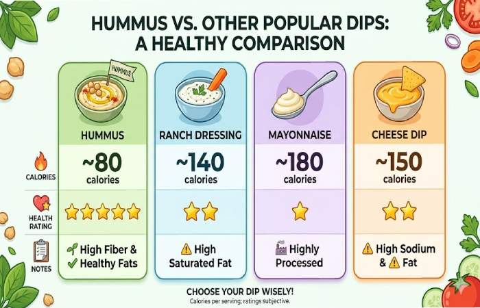 hummus vs other popular dips